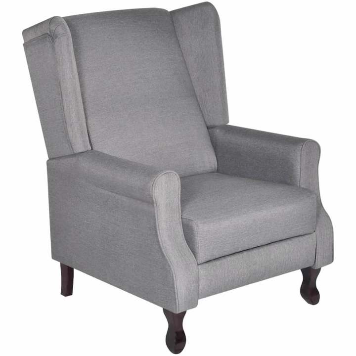 Elegant Reclining Armchair in Grey - Comfortable & Adjustable with Sturdy Wooden Legs - Premium  from Home Treasures - Just £250.99! Shop now at Home Treasures