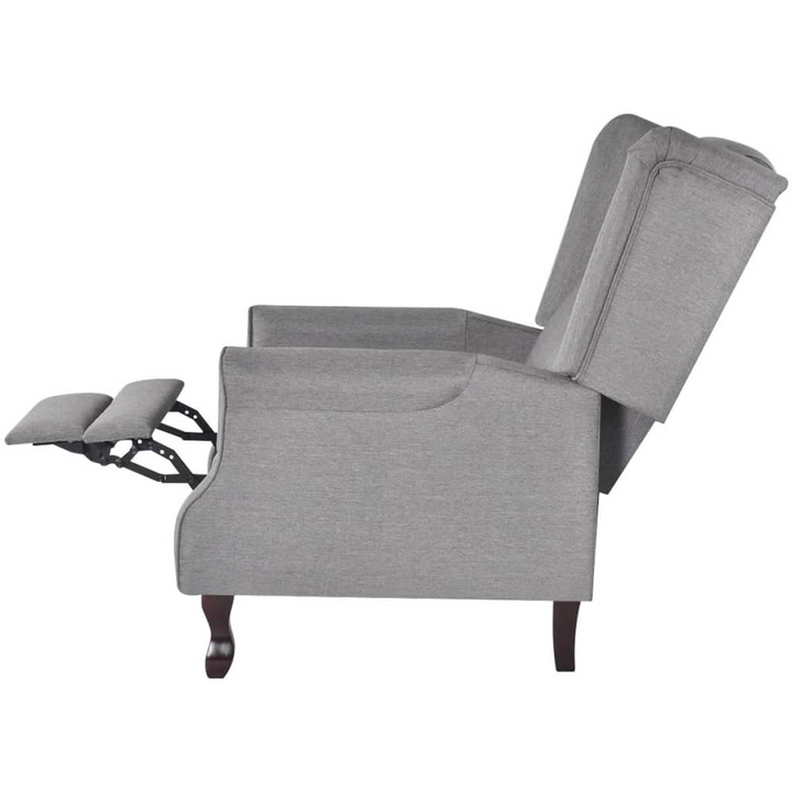 Elegant Reclining Armchair in Grey - Comfortable & Adjustable with Sturdy Wooden Legs - Premium  from Home Treasures - Just £250.99! Shop now at Home Treasures