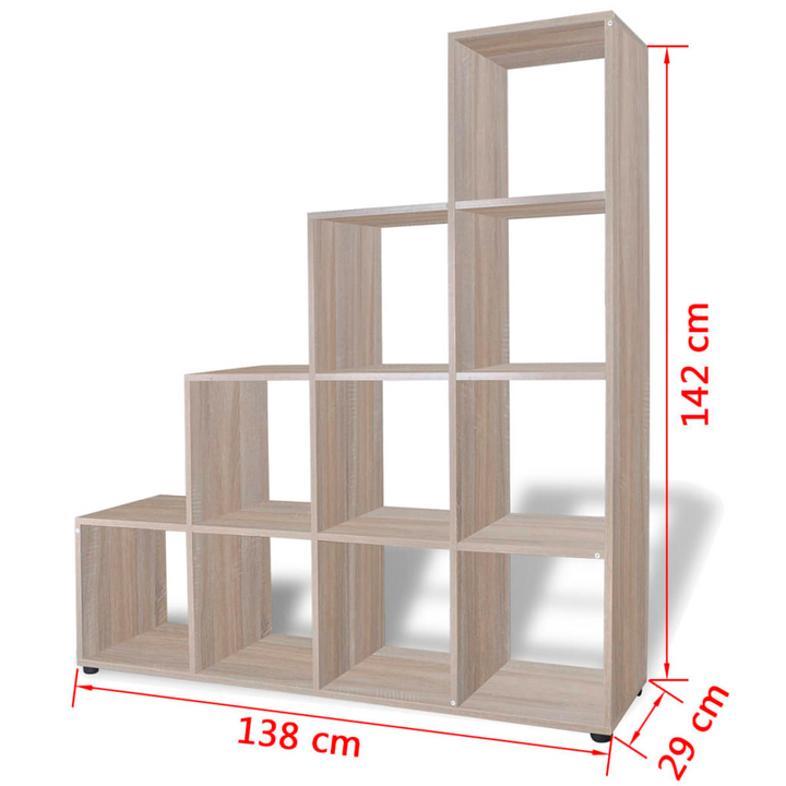 Elegant Staircase Bookcase/Display Shelf in Oak - 142cm | Stylish & Functional Storage Solution - Premium  from Home Treasures - Just £155.99! Shop now at Home Treasures