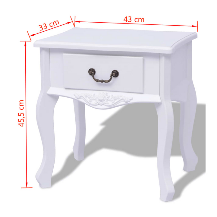 Elegant Bedside Cabinet with Drawer in White - 43 x 33 x 45.5 cm | Versatile Nightstand & Storage Solution - Premium  from Home Treasures - Just £79.99! Shop now at Home Treasures