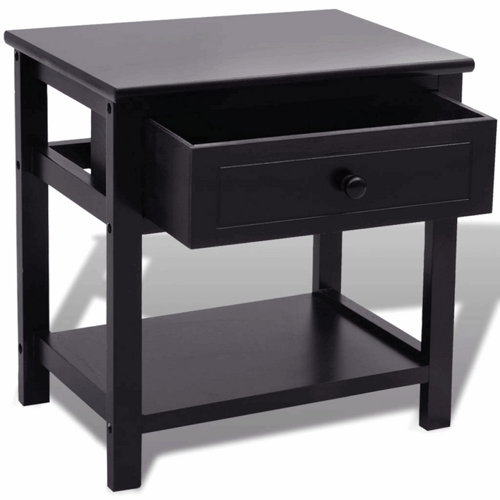 Elegant Black Bedside Cabinets, Set of 2 - Compact & Durable Nightstands with Drawer and Shelf | 40 x 29 x 42 cm - Premium  from Home Treasures - Just £76.99! Shop now at Home Treasures