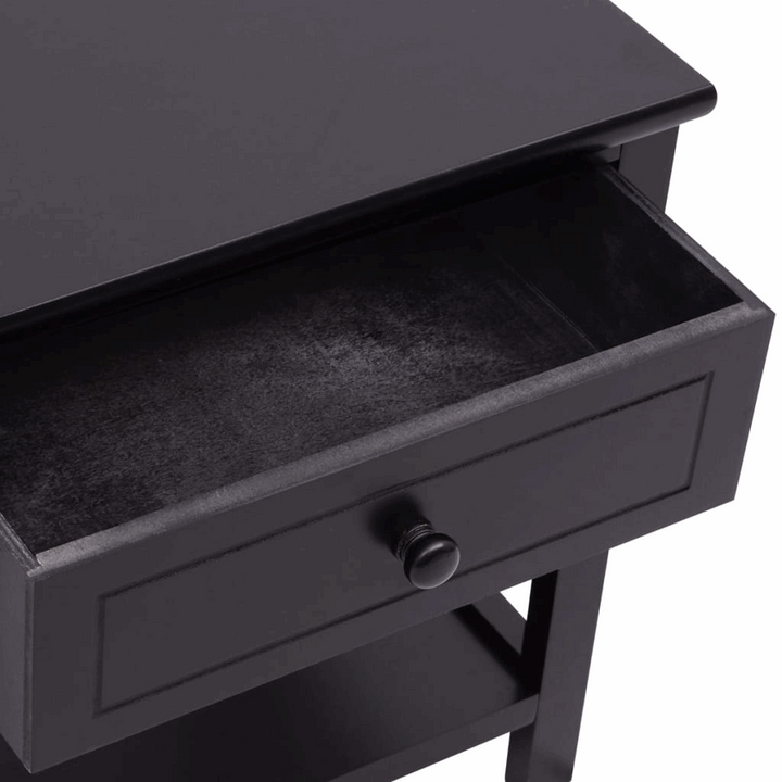 Elegant Black Bedside Cabinets, Set of 2 - Compact & Durable Nightstands with Drawer and Shelf | 40 x 29 x 42 cm - Premium  from Home Treasures - Just £76.99! Shop now at Home Treasures