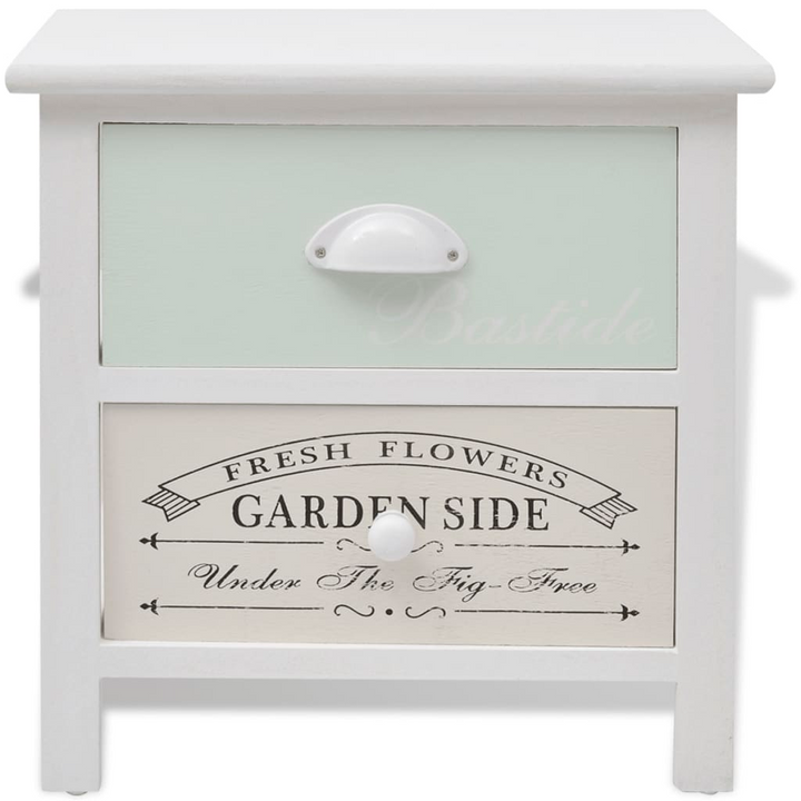 Elegant French Bedside Cabinet in White - Rustic Charm with Ample Storage - Premium  from Home Treasures - Just £55.99! Shop now at Home Treasures