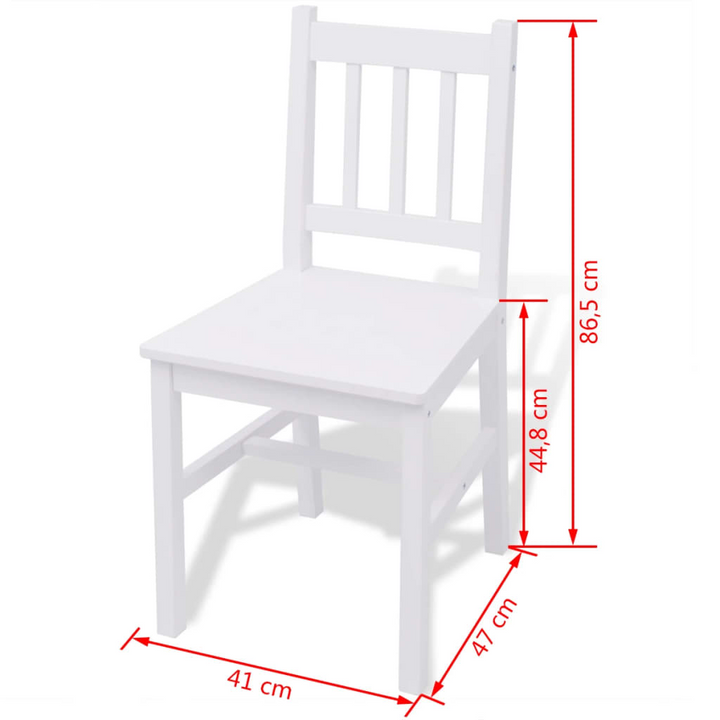 Five Piece Pinewood Dining Set - White - High-Quality & Timeless Design - Premium  from Home Treasures - Just £230.99! Shop now at Home Treasures