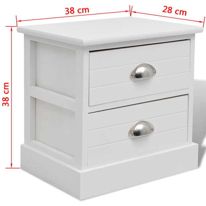 Set of 2 French Bedside Cabinets in White - Elegant & Stylish Nightstands with Drawers - Premium  from Home Treasures - Just £72.99! Shop now at Home Treasures