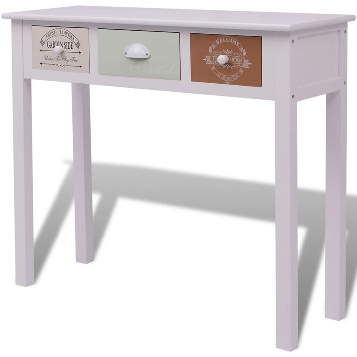 Elegant French Console Table in White 90 x 30 x 77cm with Versatile Storage Drawers - Classic French Country Style - Premium  from Home Treasures - Just £127.99! Shop now at Home Treasures