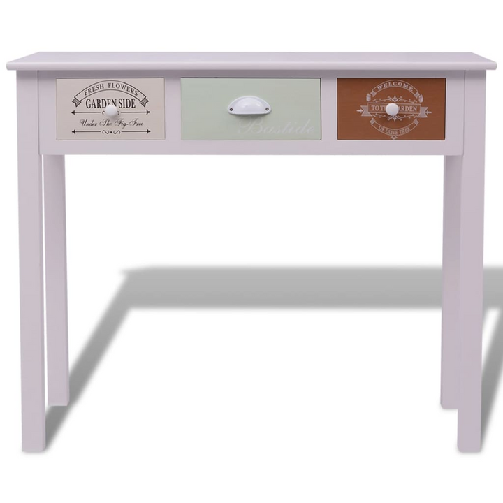 Elegant French Console Table in White 90 x 30 x 77cm with Versatile Storage Drawers - Classic French Country Style - Premium  from Home Treasures - Just £127.99! Shop now at Home Treasures