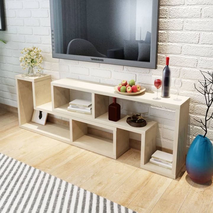 TV Cabinet - Double L-Shaped in Oak Finish | Versatile Modern TV Stand with Adjustable Configuration & Ample Storage - Premium  from Home Treasures - Just £130.99! Shop now at Home Treasures