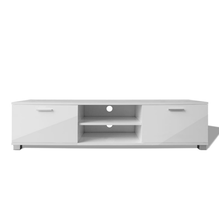 Modern High Gloss TV Cabinet in White - Sleek White Entertainment Center (140 x 40.5 x 35cm) - Premium  from Home Treasures - Just £117.99! Shop now at Home Treasures