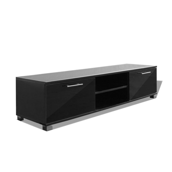 Stylish High Gloss Black TV Cabinet - Contemporary Design, 120 x 40.3 x 34.7cm - Premium  from Home Treasures - Just £124.99! Shop now at Home Treasures