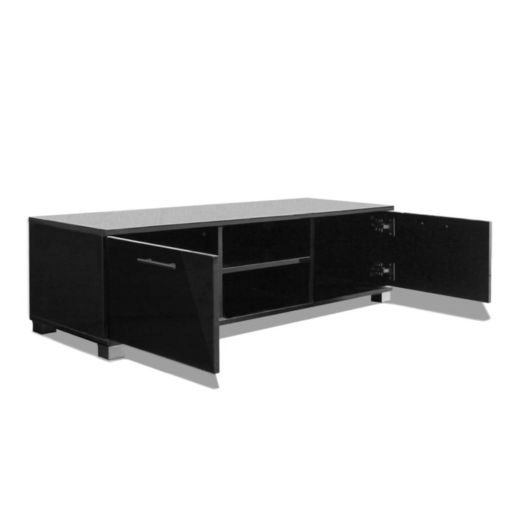 Stylish High Gloss Black TV Cabinet - Contemporary Design, 120 x 40.3 x 34.7cm - Premium  from Home Treasures - Just £124.99! Shop now at Home Treasures