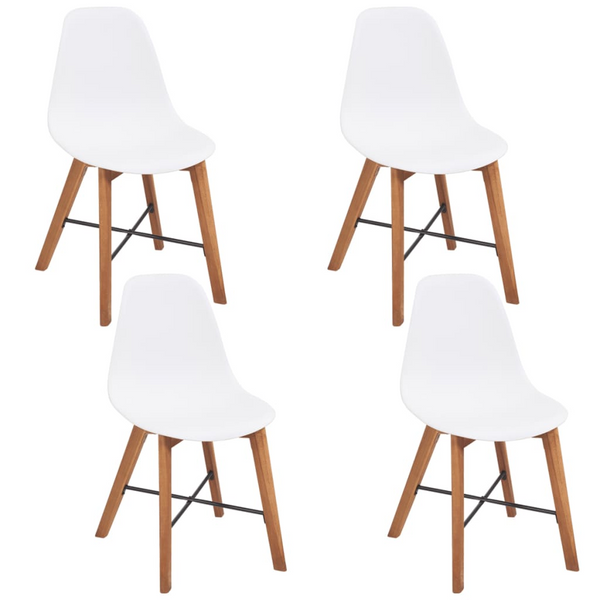 Elegant and Durable White Plastic Chair Seats - Set of 4 for Modern Dining - Premium  from Home Treasures - Just £84.99! Shop now at Home Treasures