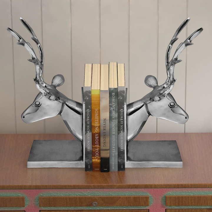 Silver Aluminium Deer Bookends – Set of 2, Decorative and Durable - Premium  from Home Treasures - Just £80.99! Shop now at Home Treasures