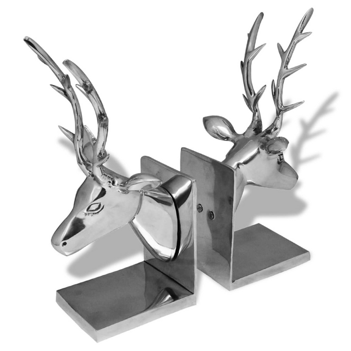 Silver Aluminium Deer Bookends – Set of 2, Decorative and Durable - Premium  from Home Treasures - Just £80.99! Shop now at Home Treasures