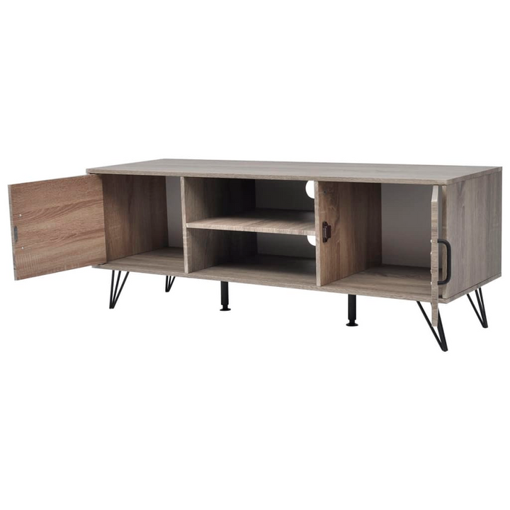 Rustic Grey TV Cabinet - 120 x 40 x 45cm | Stylish Media Console with Ample Storage & Cable Management - Premium  from Home Treasures - Just £88.99! Shop now at Home Treasures