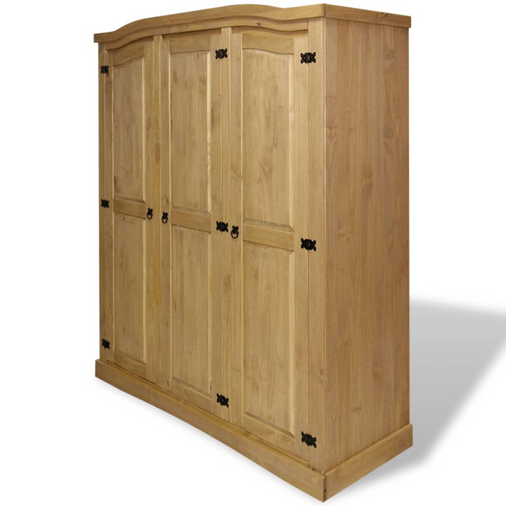 CORONA Mexican Pine Three Door Wardrobe - Rustic Brown, 151.6 x 52 x 170cm - Stylish & Spacious Storage Solution - Premium  from Home Treasures - Just £467.99! Shop now at Home Treasures