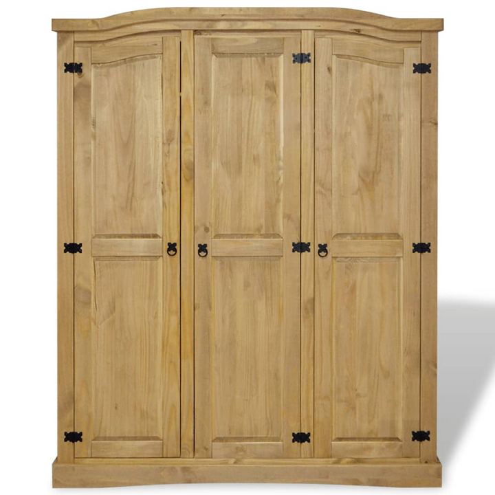 CORONA Mexican Pine Three Door Wardrobe - Rustic Brown, 151.6 x 52 x 170cm - Stylish & Spacious Storage Solution - Premium  from Home Treasures - Just £467.99! Shop now at Home Treasures