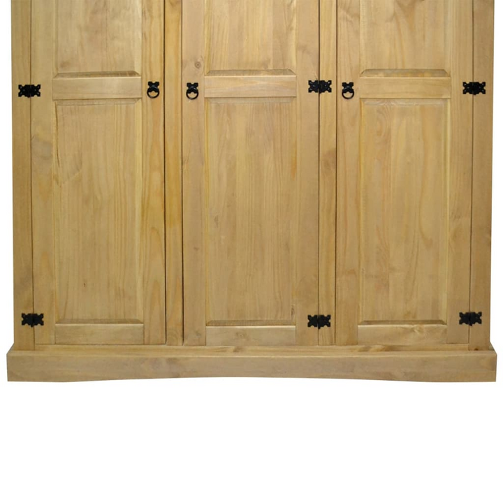 CORONA Mexican Pine Three Door Wardrobe - Rustic Brown, 151.6 x 52 x 170cm - Stylish & Spacious Storage Solution - Premium  from Home Treasures - Just £467.99! Shop now at Home Treasures