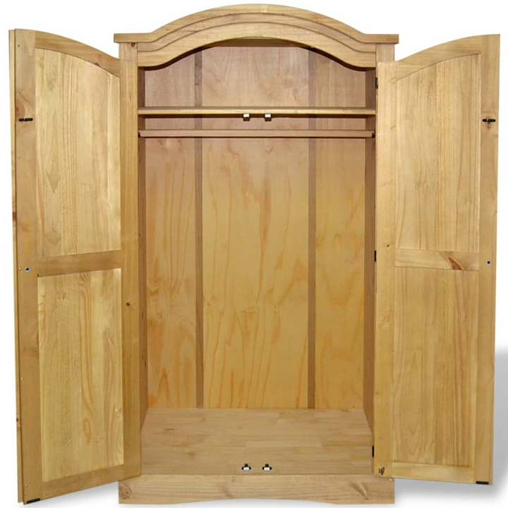 CORONA Wardrobe Mexican Pine with 2 Doors - Rustic Charm for Your Bedroom - Premium  from Home Treasures - Just £377.99! Shop now at Home Treasures