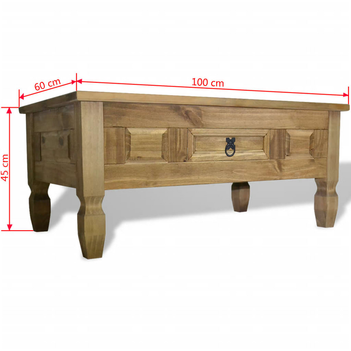 CORONA Coffee Table Mexican Pine – Rustic Charm 100x55x44 cm for Your Living Room - Premium  from Home Treasures - Just £111.99! Shop now at Home Treasures