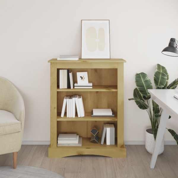 CORONA 3-Tier Bookcase - Rustic Mexican Pine, Solid Wood, Easy Assembly - 81x29x100 cm - Premium  from Home Treasures - Just £110.99! Shop now at Home Treasures