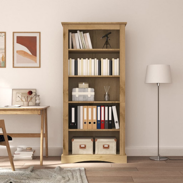 CORONA 5-Tier Bookcase | Mexican Pinewood | Rustic Charm | 81x40x170 cm - Premium  from Home Treasures - Just £179.99! Shop now at Home Treasures