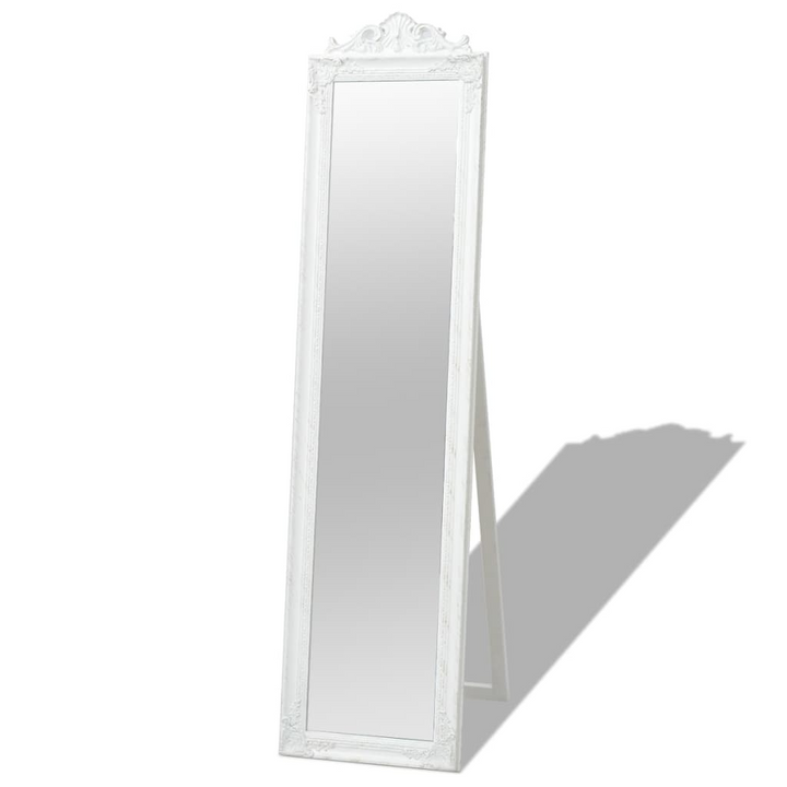 Elegant Baroque Style Free-Standing Mirror - Full-Length 160x40 cm White - Premium  from Home Treasures - Just £107.99! Shop now at Home Treasures