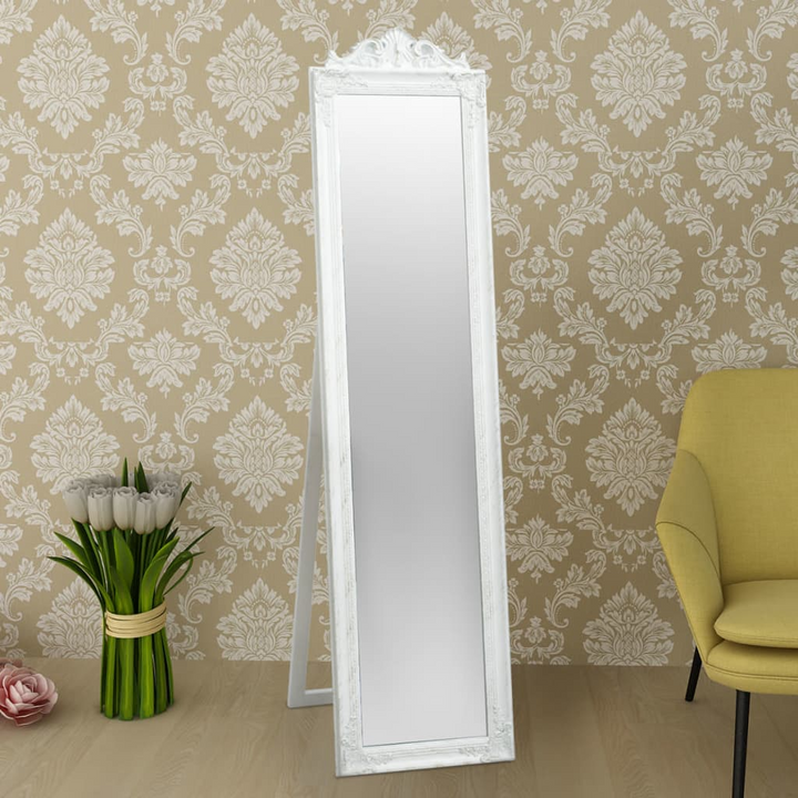 Elegant Baroque Style Free-Standing Mirror - Full-Length 160x40 cm White - Premium  from Home Treasures - Just £107.99! Shop now at Home Treasures