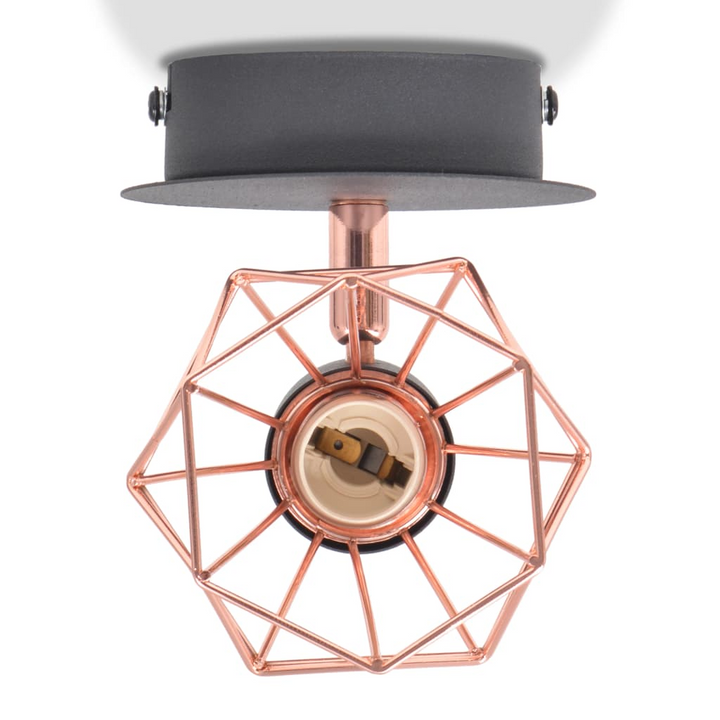 Industrial Style Wall Lamps - Set of 2 (Black & Copper) - Adjustable Iron Wire Shades, Perfect for Home or Office Decor - Premium  from Home Treasures - Just £23.99! Shop now at Home Treasures