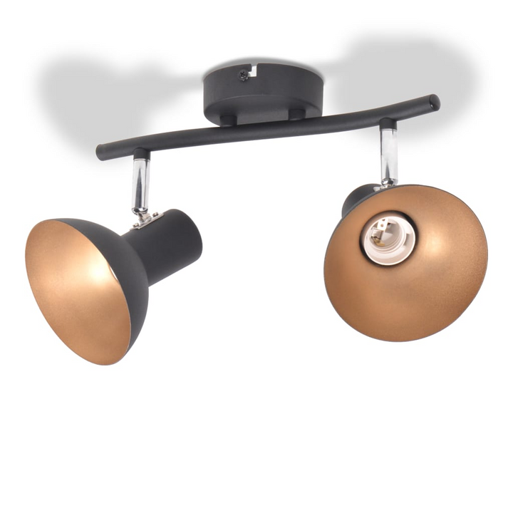 Elegant Shaded Ceiling Light in Black & Gold - Stylish Home Decor | Adjustable Spotlights | Fits E27 Bulbs - Premium  from Home Treasures - Just £24.99! Shop now at Home Treasures