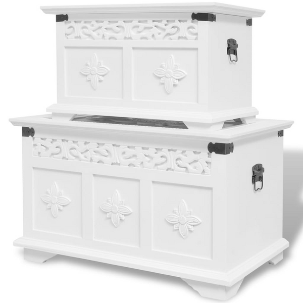 Elegant Two Piece White Storage Chest Set - Spacious & Stylish Solution - Premium  from Home Treasures - Just £148.99! Shop now at Home Treasures