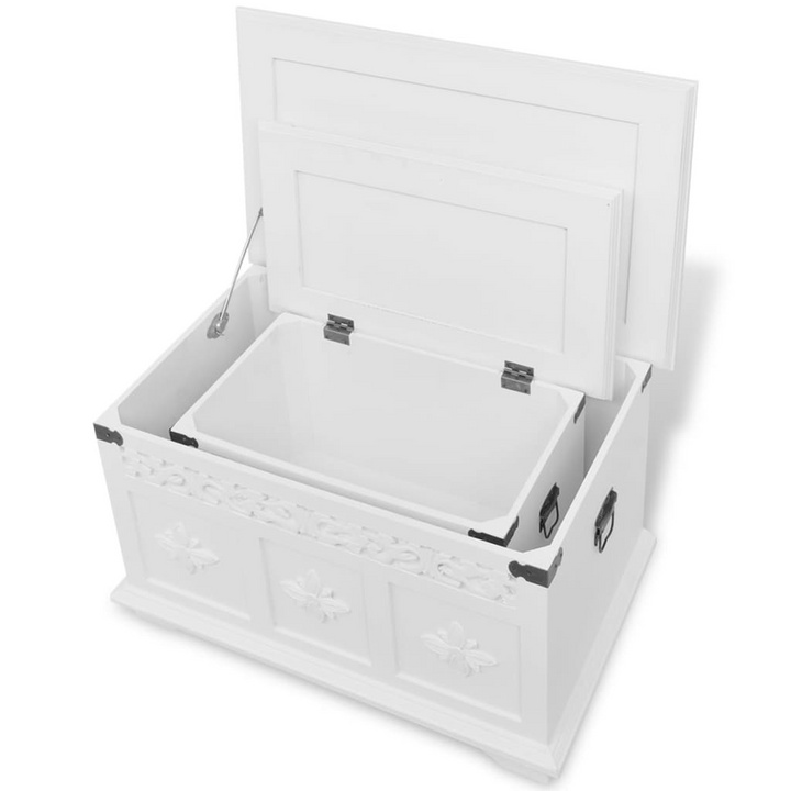 Elegant Two Piece White Storage Chest Set - Spacious & Stylish Solution - Premium  from Home Treasures - Just £148.99! Shop now at Home Treasures