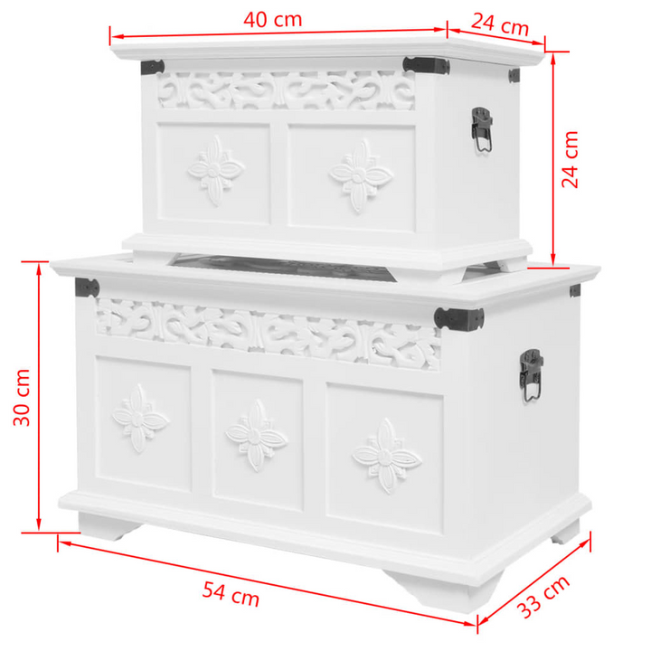 Elegant Two Piece White Storage Chest Set - Spacious & Stylish Solution - Premium  from Home Treasures - Just £148.99! Shop now at Home Treasures