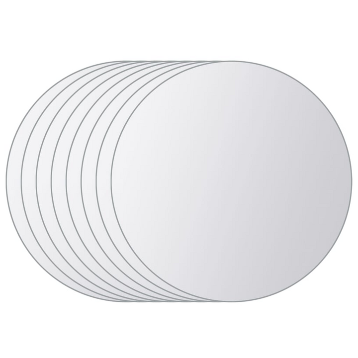 8 pcs Mirror Tiles Round Glass - Add Light and Spaciousness to Your Living Space - Premium  from Home Treasures - Just £17.99! Shop now at Home Treasures