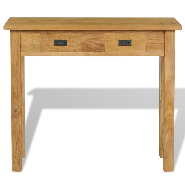 Rustic Solid Teak Console Table in Brown with Storage Drawers - 90x30x80cm | Elegant & Sturdy Colonial-Style Sideboard - Premium  from Home Treasures - Just £240.99! Shop now at Home Treasures