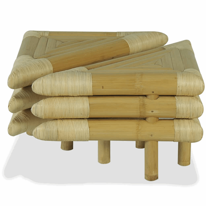 Natural Bamboo Bedside Tables - Set of 2, Rustic Nightstands 60x60x40cm - Premium  from Home Treasures - Just £188.99! Shop now at Home Treasures