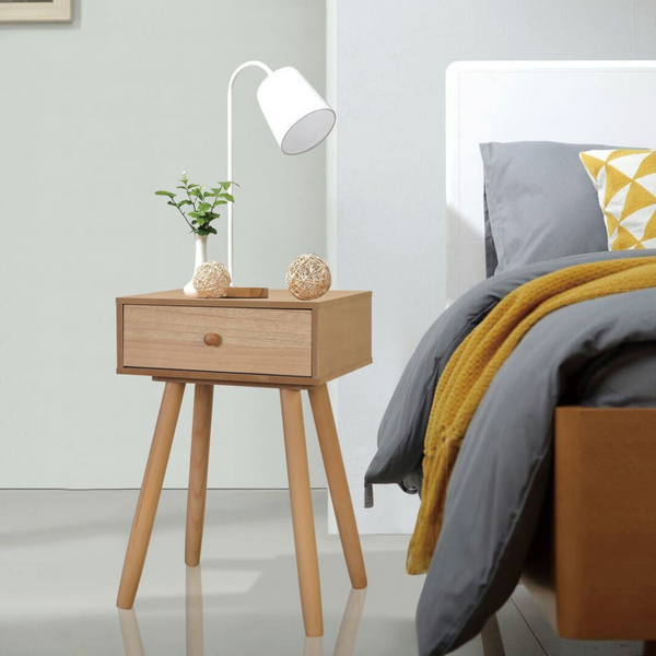 Stylish Solid Pine Bedside Tables in Brown, Set of 2 - 40 x 30 x 61cm, Elegant Nightstands with Drawer, High-Quality Pinewood and MDF - Premium  from Home Treasures - Just £107.99! Shop now at Home Treasures