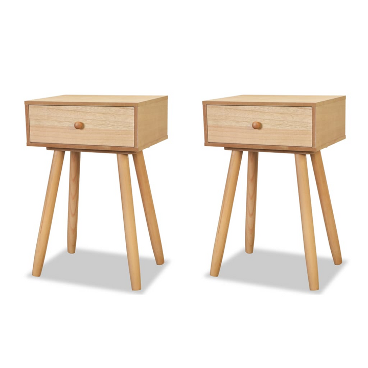 Stylish Solid Pine Bedside Tables in Brown, Set of 2 - 40 x 30 x 61cm, Elegant Nightstands with Drawer, High-Quality Pinewood and MDF - Premium  from Home Treasures - Just £107.99! Shop now at Home Treasures