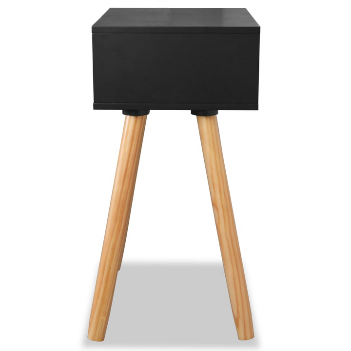 Stylish Solid Pine Bedside Tables in Black, Set of 2, 40 x 30 x 61cm - Durable, Retro Design with Drawer - Premium  from Home Treasures - Just £93.99! Shop now at Home Treasures