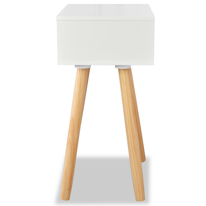 Solid Pine Bedside Tables, Set of 2 (White) - Stylish and Durable Nightstands with Smooth Drawer & Retro Design - 40 x 30 x 61 cm, Easy Assembly - Premium  from Home Treasures - Just £92.99! Shop now at Home Treasures