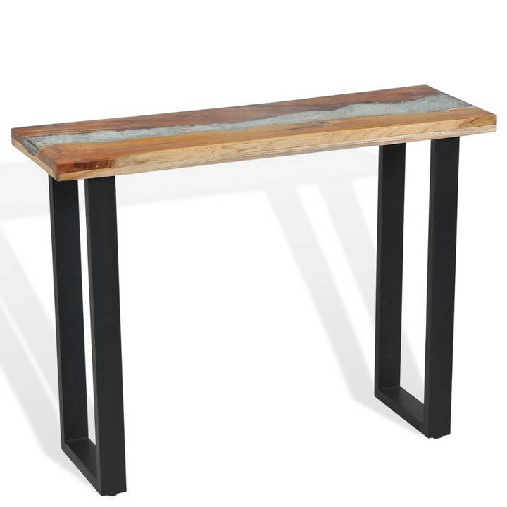 Solid Teak Console Table in Brown - Industrial Design, 100 x 35 x 75 cm - Premium  from Home Treasures - Just £213.99! Shop now at Home Treasures