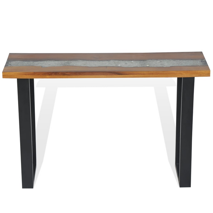 Solid Teak Console Table in Brown - Industrial Design, 100 x 35 x 75 cm - Premium  from Home Treasures - Just £213.99! Shop now at Home Treasures