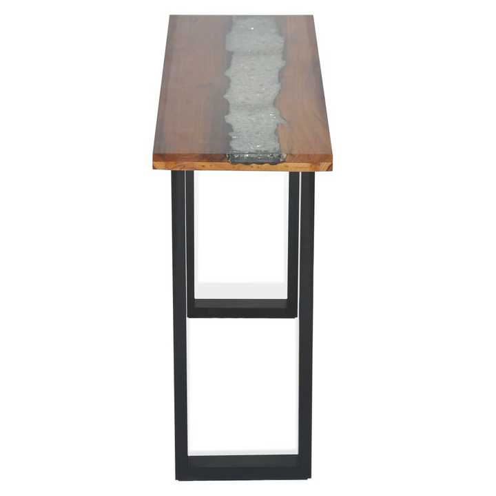 Solid Teak Console Table in Brown - Industrial Design, 100 x 35 x 75 cm - Premium  from Home Treasures - Just £213.99! Shop now at Home Treasures