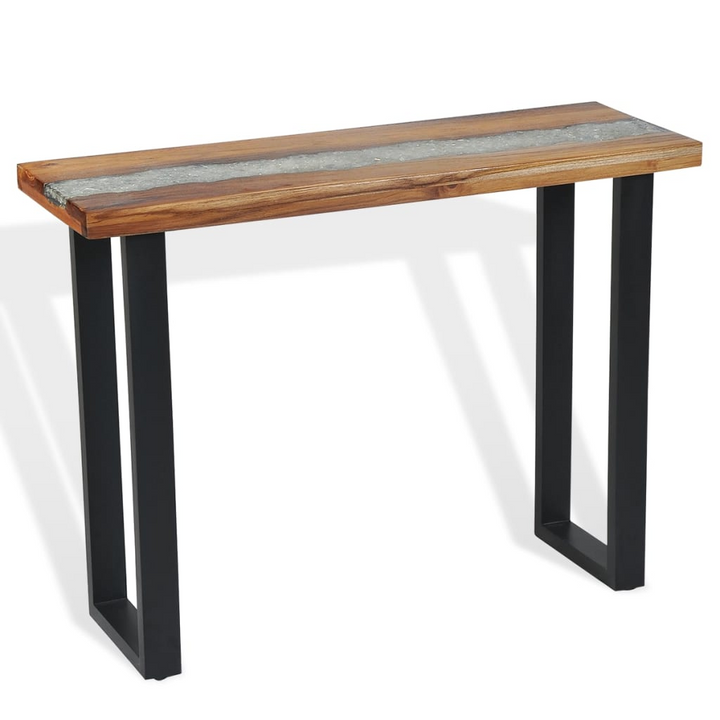 Solid Teak Console Table in Brown - Industrial Design, 100 x 35 x 75 cm - Premium  from Home Treasures - Just £213.99! Shop now at Home Treasures