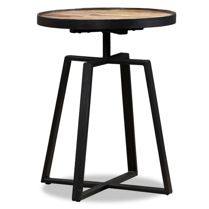 Teak Reclaimed Wood Round Side Table - Durable & Stylish Industrial Design - Premium  from Home Treasures - Just £84.99! Shop now at Home Treasures