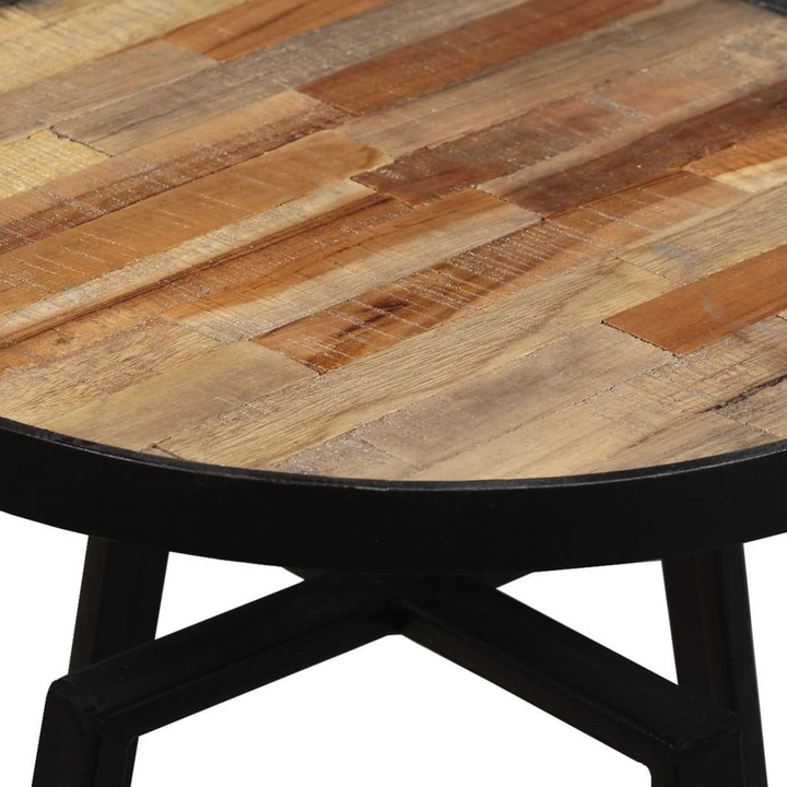 Teak Reclaimed Wood Round Side Table - Durable & Stylish Industrial Design - Premium  from Home Treasures - Just £84.99! Shop now at Home Treasures