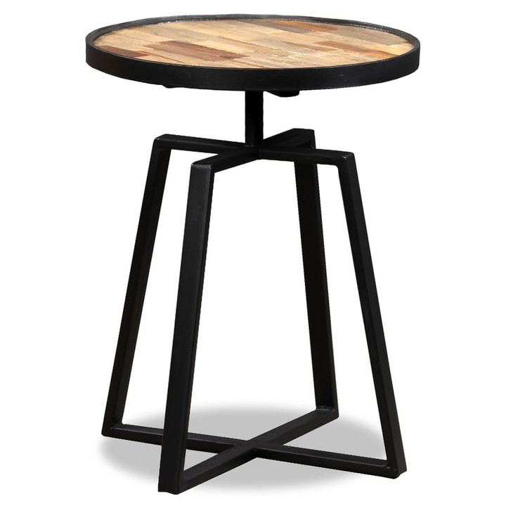 Teak Reclaimed Wood Round Side Table - Durable & Stylish Industrial Design - Premium  from Home Treasures - Just £84.99! Shop now at Home Treasures