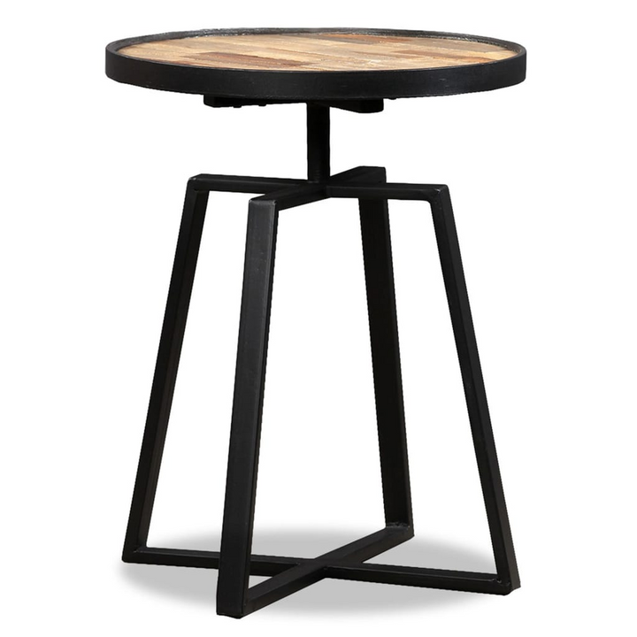 Teak Reclaimed Wood Round Side Table - Durable & Stylish Industrial Design - Premium  from Home Treasures - Just £84.99! Shop now at Home Treasures