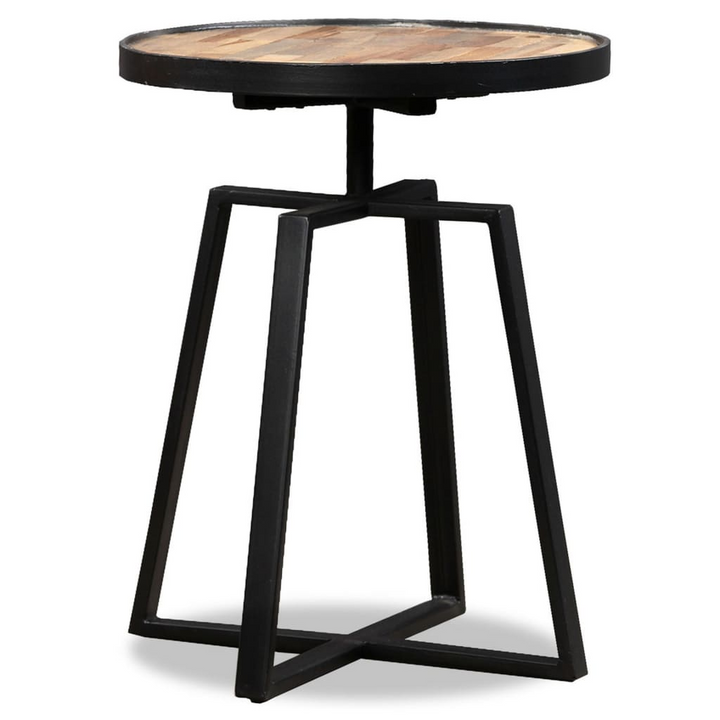 Teak Reclaimed Wood Round Side Table - Durable & Stylish Industrial Design - Premium  from Home Treasures - Just £84.99! Shop now at Home Treasures