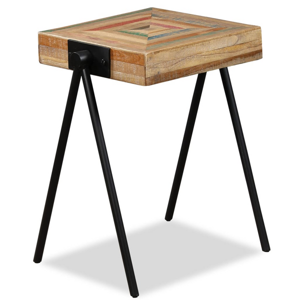 Reclaimed Teak Side Table - Durable, Industrial Design with Unique Multicolour Finish - Premium  from Home Treasures - Just £85.99! Shop now at Home Treasures